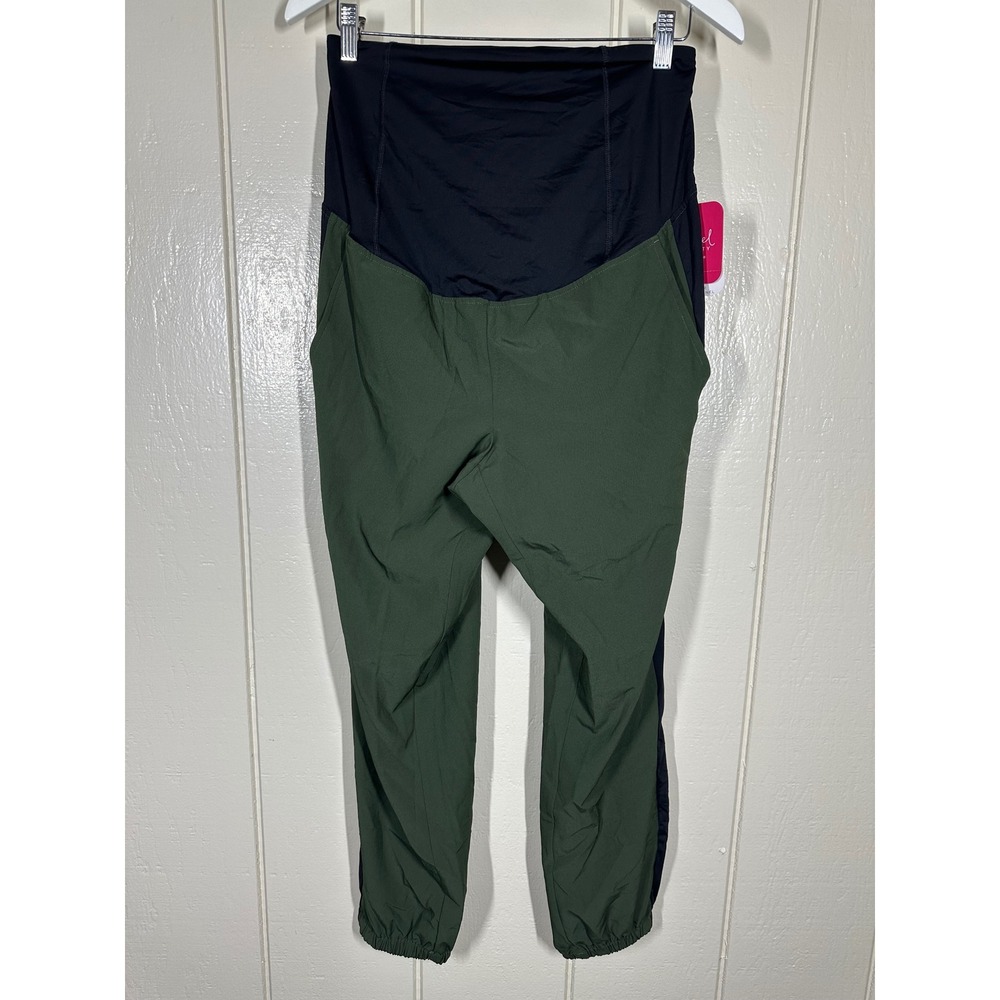 Isabel Maternity Joggers Womens M Green Active Jogger Crossover Panel 7531